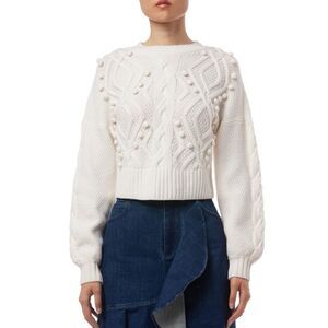 AMUR Wool Brie Sweater in Ivory Size L ~ Pristine